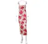 Europe and America 2023 Summer New Rose Print Strap Dress Wholesale of Women's Fragmented Flower Temperament Long Dress