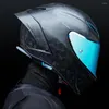 Motorradhelme Kohlefaserhelm Männer Frauen Full Face Vintage Moto Motocross Motorrad Ultraleicht