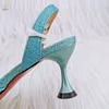 Sandaler QSGFC Nigeria Fashion Lace Mini Bag och Mid-Heel Pointed Shoes Girly Party Shoes and Bag 230508