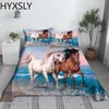 Set Horse Animal Bed Sheet Set 3D Printed Polyester Bed Flat Sheet With Pillowcase 2/3pcs Boy Bed Linen Custom Design No Duvet Cover