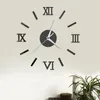 Orologi da parete Adesivi tridimensionali 3d 36 cm Piccolo orologio romano Specchio Fai da te Quarzo Decorazioni per la casa