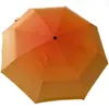 Paraplyer Joylove Pink Gradient Paraply Sun and Rain Sunshade Sun Paraply Tri-Fold Paraply UV Protection 230508