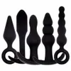 Anal Toys Backyard 5 Styles Set of Silicone Backyard Sex Toys Anal Plug Vuxen Products Massage For Women Men DP SM Couples Position Shop 230508