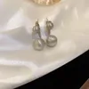 Boucles d'Oreilles Clous Ins Argent Aiguille Français Simple Boule Perle Style Brossé Petit Tempérament Haut Sens Pour Les Filles.