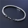 Chaîne De Luxe 4mm Cubique Zircone Tennis Bracelets Glacé Cristal De Mariage Pour Femmes Hommes Or Argent Couleur 230508