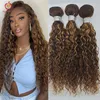 Hair Bulks Highlight 30 Zoll Water Wave Human Bundles Colored 1/3/4 Brazilian Deep Applegirl Weave 230508
