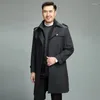 Мужские траншевые пальто мужское пальто высококачественная длинная лацка
