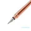 Moda elegante Rose Gold Gold 0,5mm caneta com caixa de presente canetas de tinta de metal de ponta para aluno e mulheres escrevendo papelaria