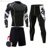 Set da corsa Compressione da uomo Abbigliamento sportivo Tute Calzamaglia da palestra Abbigliamento da allenamento Allenamento da jogging Set sportivo da corsa Rashguard Tuta da uomo 230508