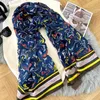 Designer Design Gift SCRANF Hoge kwaliteit 100 % SILK SCHAAP Dameshoofdscarf Lange sjaalwraps in winterhals sjaal dames, luxe maat 180x90cm 01