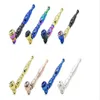 Smoking Pipes Zinc alloy detachable length 115MM color pipe Ice blue antique copper rainbow color pipe