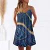 Casual Dresses Independence Day för kvinnors amerikanska 4 juli tryckt Boho sundress ärmlös rak mini sommarklänning kvinnor