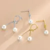 Boucles d'oreilles WPB S925 en argent Sterling noeud asymétrique perle femmes K plaqué or bijoux de luxe cadeaux fête bal