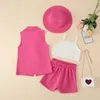 SetsSuits Mode Enfants 4 Pcs Vêtements Ensemble Avec Chapeau Bébé Fille Costume Pin Tenues Pour Le Printemps Et L'été 230508