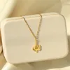 Collane con ciondolo Lettera personalizzata Amore Dio Pazienza in arabo Donne Gioielli islamici Acciaio inossidabile Collier Femme Bff 230506