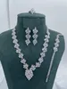 Conjuntos de joyería de boda Janekelly 4 piezas Conjuntos de joyería completos de zirconia nupcial para mujer Fiesta de lujo Dubai Nigeria CZ Conjuntos de joyería de boda de cristal 230506