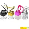 Cube Empty Square Perfume Glass Bottle Essential Oils Diffusers Pendant HollowOut Essential Oil Rearview Ornament Air Fragrance