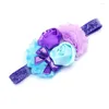 Collana Orecchini Set MHS.SUN Cute Purple Blue Rose Beads Bracciali Hairbands For Girls Kids Toddler Chunky Jewelry Headbands