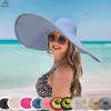 Szerokie czapki Brim Hats Hats 70 cm szerokie szerokie brzeg słoneczny Travel Duże UV Ochrona zabezpieczenia plaży słomkowe czapki damskie letnia miękki składany chapeaux hurtowe 230506