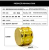 喫煙パイプ55mm直径63mmアルミニウム合金フラットパターンポリゴナルストライプタバコグラインダータバコクラッシャー