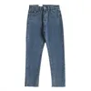 Jeans feminino namorado para mulheres na cintura alta azuis de jeans de jeans da rua chique de calça reta de pano de verão feminino Vintage