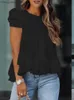 Blouses pour femmes Chemises femmes à la mode élégante chemise décontractée femme chemisier élégant une épaule couleur unie coupe ample à manches longues haut T230508