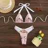 Print bikini set verbat badkleding dames zwempak Braziliaanse bikini's 2023 badpak driehoek strandkleding high cut biquini