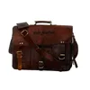 Seesäcke Herren Leder Rindsleder Diagonal Retro Braun Umhängetasche Laptop Büro Reise