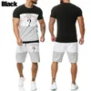 Tracksuits voor heren willekeurige logo print mannen zomers shorts pakken vrijetijdssport modepak luxe kleurblok t-shirt broek tweedelige sportkleding