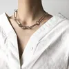 Choker Chokers 2023 Handgjorda män Kvinnor unisex metallkedja halsband tungt hänglås krage