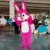 Sıcak satış gül tavşan maskot kostüm en iyi karikatür anime tema karakteri karnaval unisex yetişkinler Noel doğum günü partisi açık kıyafet takım elbise