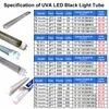 UVA Lights T8 Integrated Tube UVA Blacklight Lamps 1ft 2ft 3ft 4ft 5ft 6ft 8ft Lighting Ultra Violet LED -översvämningsljus för dansparti Blacklight Body Crestech