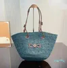 Designer-2023 Borse da spiaggia Totes Borsa a tracolla intrecciata in paglia di rafia Borse a tracolla grandi Borse da donna Portafogli per lo shopping Vacanze