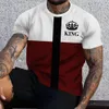 Herren T-Shirts Sommer Herren Gestreiftes K T-Shirt 3D-Druck Kurzarm-Sweatshirt King K / Spades A Muster Harajuku T-Shirt Übergroßes Herren-T-Shirt Top 230508