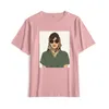 Женская футболка Hirsionsan Cool Girl Printed T Roomts Женщины летние мягкие 100% хлопковая мультипликационная одежда.