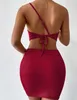 Casual jurken Zomer vrouwen sexy effen vast verbonden jurk elegant backless mouwloze bodycon lady avond feest club mini 17 kleur