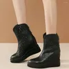 Dress Shoes Platform Gladiator Women Genuine Leather Wedges High Heel Pumps Female Summer Top Fashion Sneakers Casual