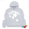 Spider Hoodie da uomo e felpa con cappuccio da uomo con cappucci per le felpe della tuta del marchio di moda SP5der 55555 Graphic White in schiuma grigio giovane thug hip hop hop world pelove 998