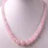 Correntes Rose Quartz graduou -se em jóias de 18 polegadas para presentes F196