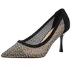 Chaussures habillées Mesh Talons hauts Escarpins Petite taille 31-43 Talons bas creux pour femmes Stiletto