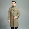 Men's Trench Coats Men's Coat High-quality Long Lapel Windbreakers Brand Clothing