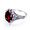 Solitaire Ring 100% 925 Sterling Silver Rings Oval Design Garnet Bohemian Handmade Victoria Wieck Rings For Women Fine Jewelry 230508