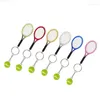 Keychains 1 Piece Mini Tennis Ball And Racket Model Keychain Metal Novelty Handbag Lover Sport