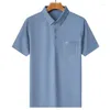 Heren Polo's Zomer Mulberry Silk Heren Short Sleeveved T-shirt Revers met zakken Fashion Embroidery Cool Ademen Polo Shirt