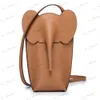 Bolsas de noite Mini elefante de elefante Bola de ombro de carteira fofa Meninas femininas Moda de couro genuíno Sacos telefônicos pequenos de cartão de moeda T230508