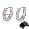Hoop Huggie Smyoue D Kleur 0.14ct Hoop oorbel voor vrouwen Simulatie Diamanten Earring S925 Zilveren bruiloft Valentijn cadeau 230506
