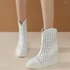 Dress Shoes Platform Gladiator Women Genuine Leather Wedges High Heel Pumps Female Summer Top Fashion Sneakers Casual