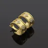 Brincos de trevo de quatro folhas de luxo para a marca feminina Brincos de diamante da moda de 18k brincos de designer de ouro jóias