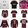 2007 2008 2009 2010 AC Milans retro futbol formaları vintage futbol gömlek 07 08 09 10 Klasik Maglia Da Calcio Uzun Kollu Maldini Seedorf Kaka Ronaldinho