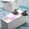 Zonnebril Dragonfly Rimless Women 2023 Fashion Ultralight Frameless Steampunk -bril Kleurrijke Sunshade UV400